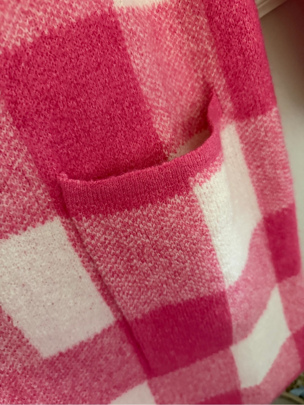 Pink Buffalo Check Open Cardigan - Picture 3 of 3